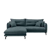 ECKSOFA LAVA - Blau/Schwarz, Design, Textil/Metall (180/255cm) - Livetastic