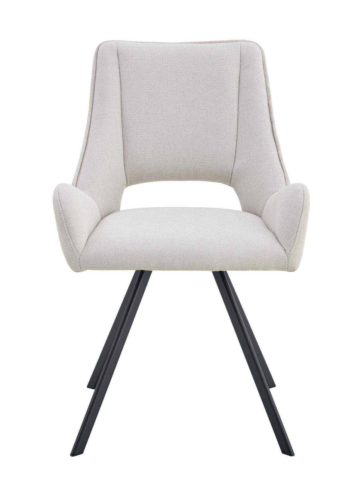 STUHL-SET HELEN - Creme/Schwarz, Modern, Textil/Metall (56/91/63cm) - MID.YOU