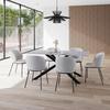 MATBORD LIVAN - vit/svart, Modern, metall/sten (180/90/76cm) - Bessagi Home