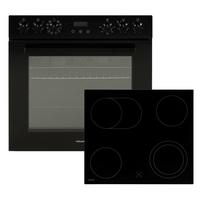 Herdset HSHDB73S - Schwarz, Basics, Glas/Metall (60/60,5/31,5cm) - Mican