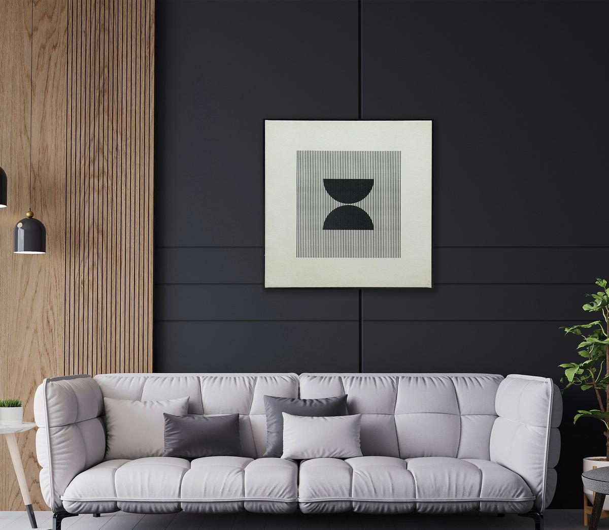 Slika Sa Ramom 100x100cm Ren - bela/crna, Konvencionalno, drvo/tekstil (100/3,5/100cm) - Mömax