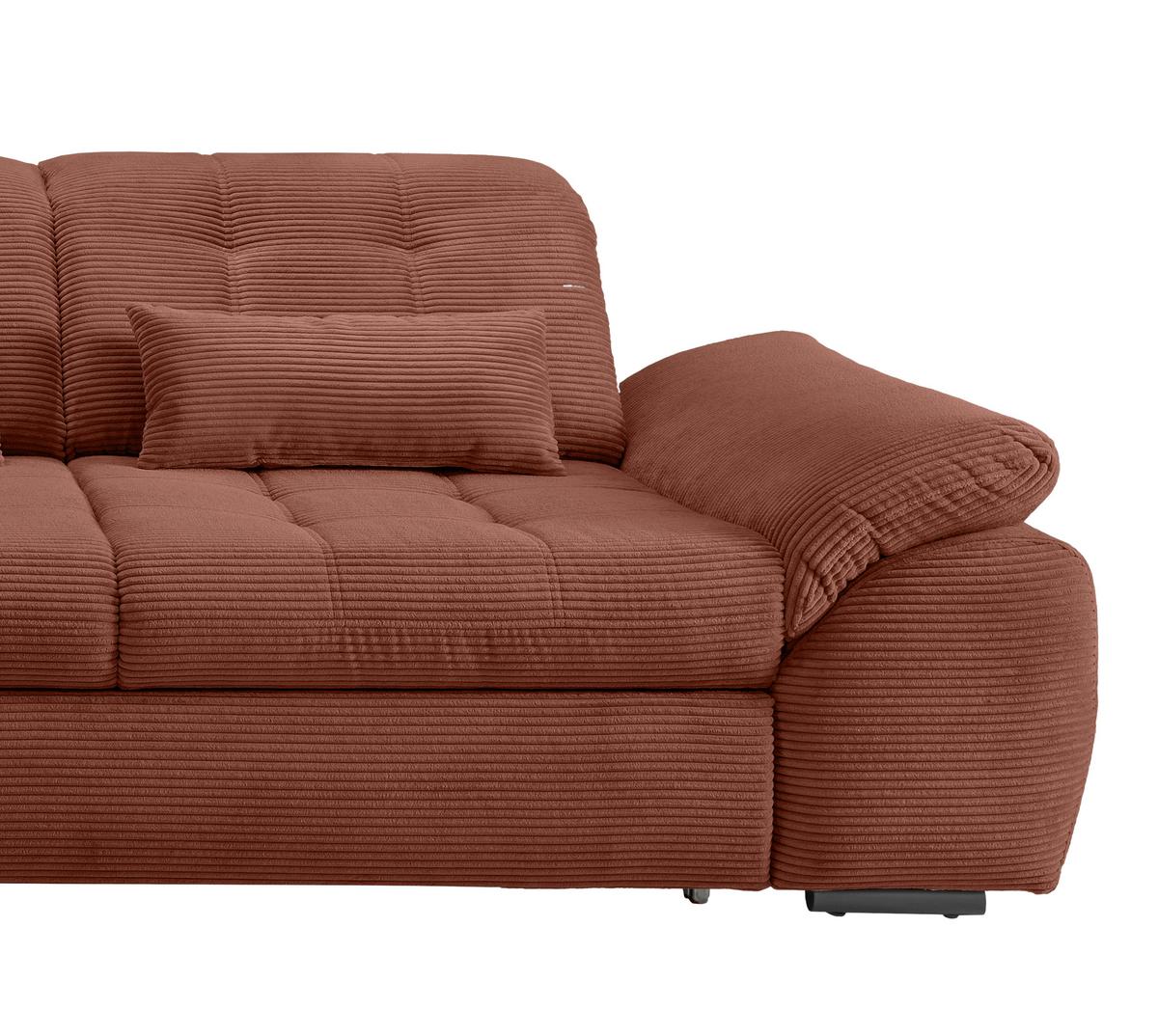 Ecksofa mit Bettkasten Rigatti ca. 184x314 cm Koralle - Koralle/Schwarz, MODERN, Textil/Metall (184/314cm) - Livetastic