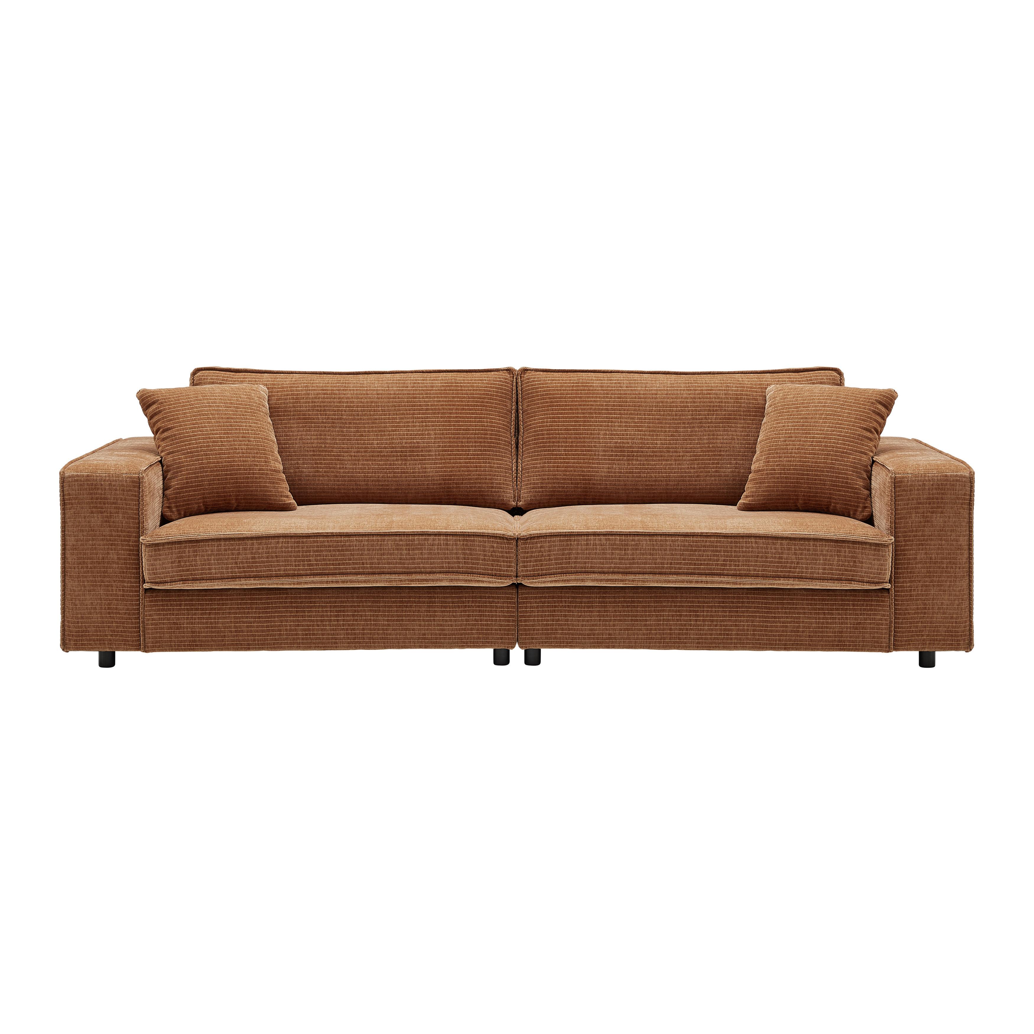 Velika Zofa Missisipi - opečnato rjava/črna, Moderno, umetna masa/tekstil (273/74/110cm) - Premium Living