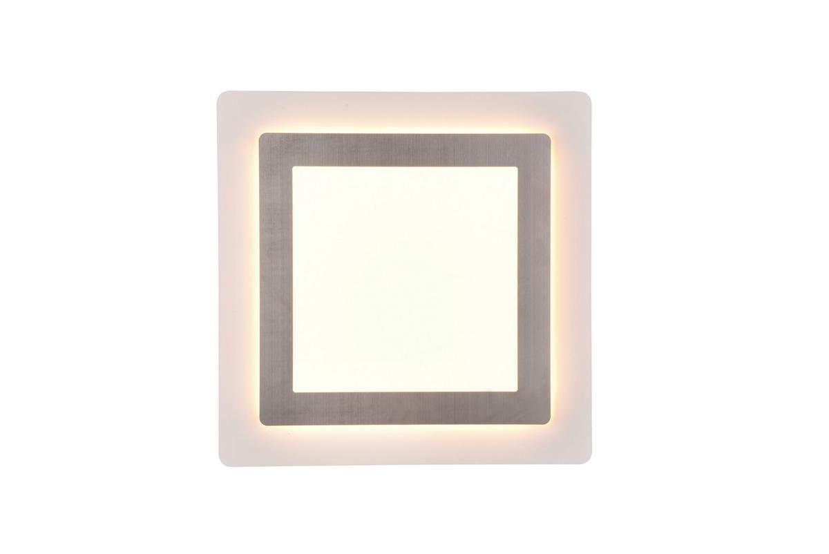 LED-Deckenfarbe Morgan in Weiß/Nickel max. 46 Watt - Weiß/Nickelfarben, Design, Metall (45/45/4,2cm) - Trio Leuchten
