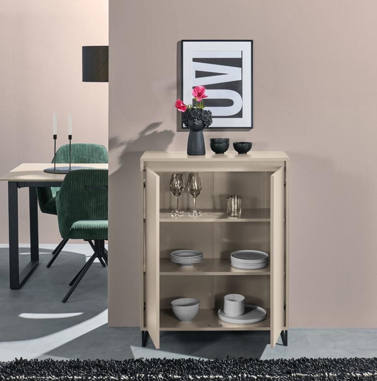 Comodă COLOGNE - cașmir, Design, material pe bază de lemn (80/103/38cm) - Modern Living