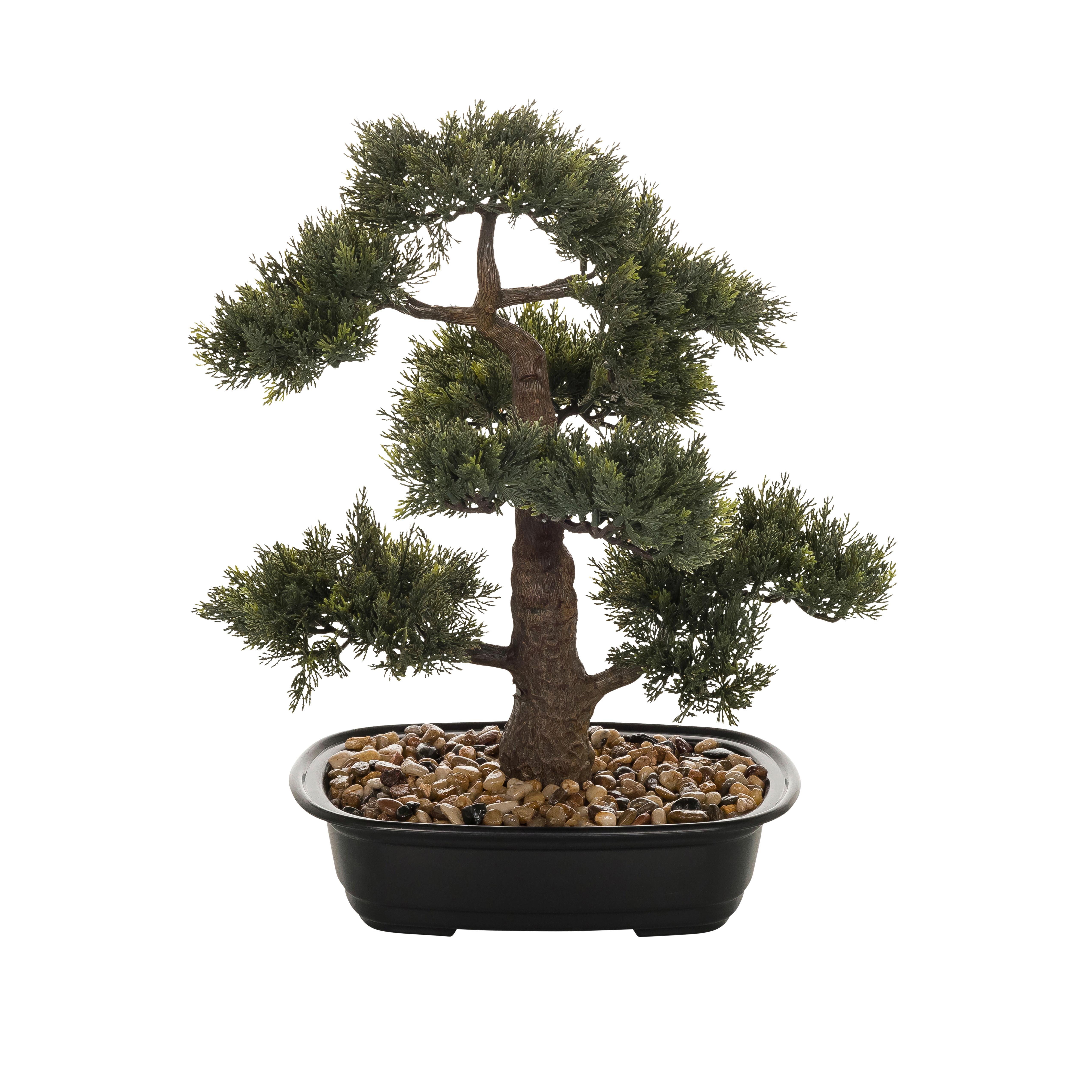 Umetna Rastlina Bonsai - črna/zelena, Basics, umetna masa (38/44/20cm) - MID.YOU