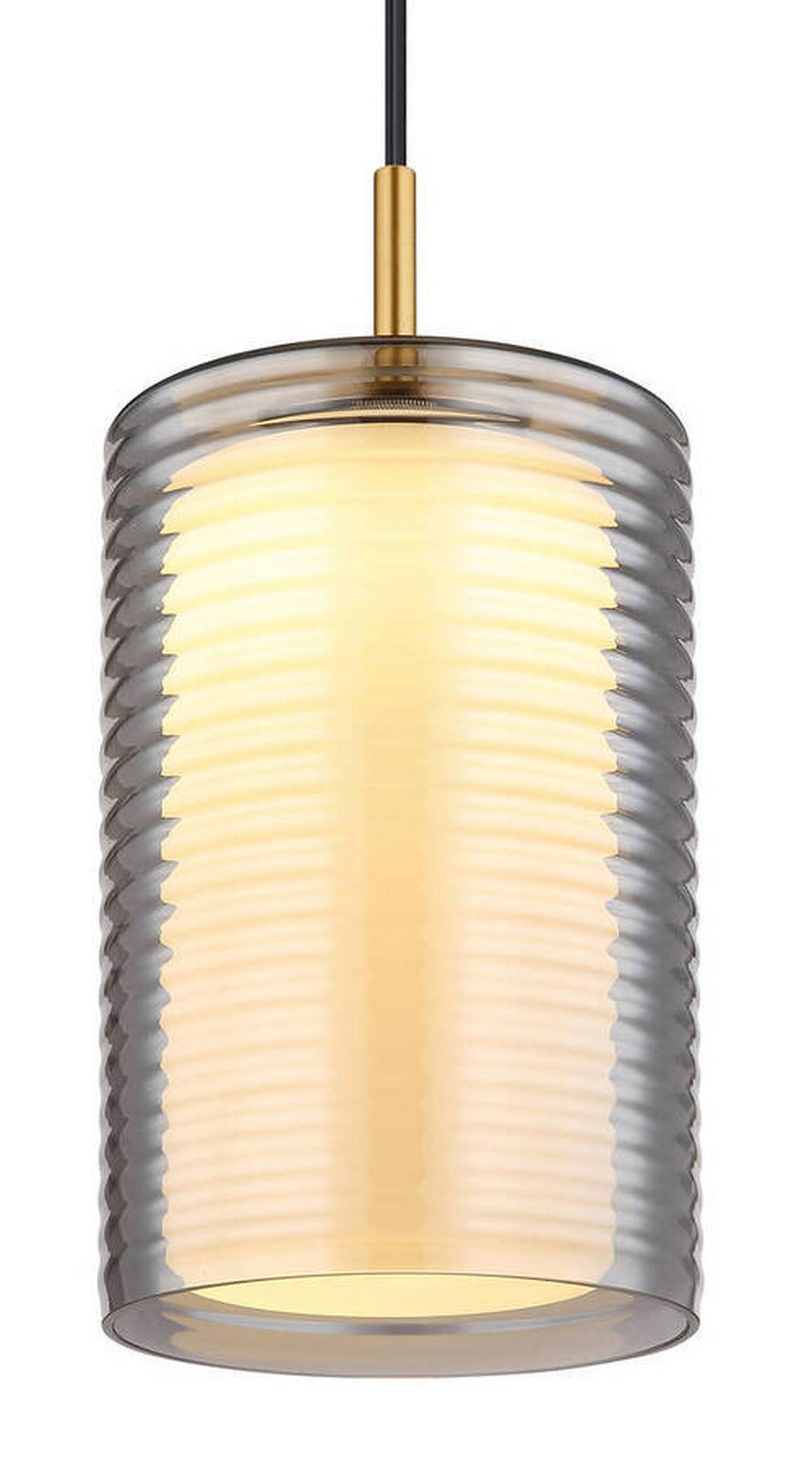 SUSPENSION LED 15740 - Messingfarben/Schwarz, Design, Glas/Metall (18/150cm) - Globo