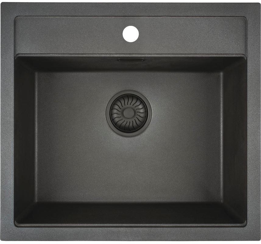 Einbauspüle Solido in Schwarz - Schwarz, MODERN (56/51cm)