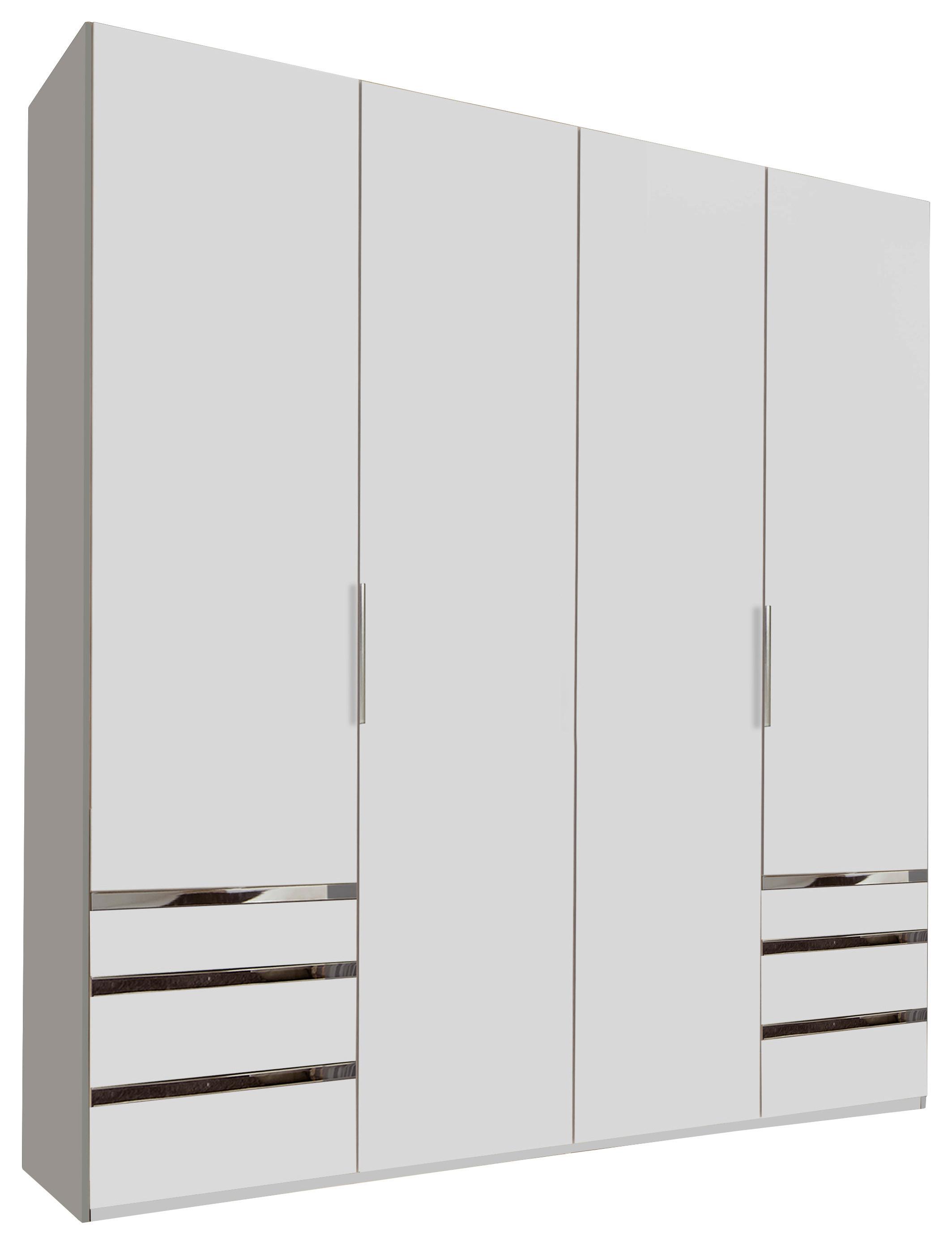 Drehtürenschrank Level 36A ca. 200x216x58 cm Alpinweiß - Chromfarben/Weiß, MODERN, Holzwerkstoff/Kunststoff (200/216/58cm) - MID.YOU