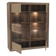 Nizka Vitrina Tiziano - siva/hrast, Moderno, kovina/umetna masa (133,7/155,4/43,5cm) - Mömax modern living Nizka Vitrina Tiziano - siva/hrast, Moderno, kovina/umetna masa (133,7/155,4/43,5cm) - Mömax modern living