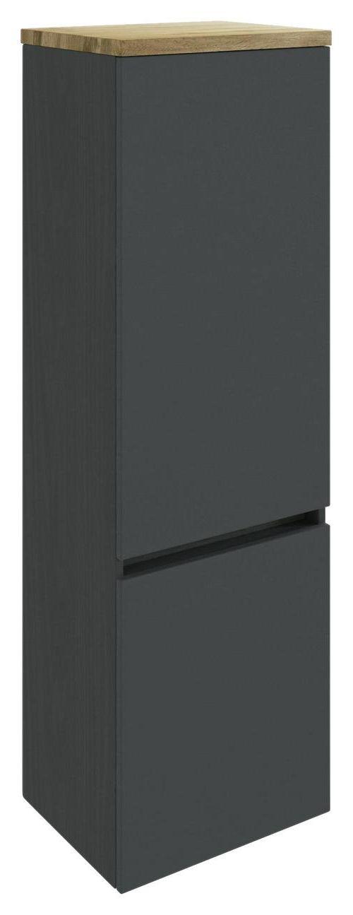 Midischrank in Grau 'Pienza' - Eichefarben/Silberfarben, Basics, Holzwerkstoff/Kunststoff (40/130/35cm) - Held