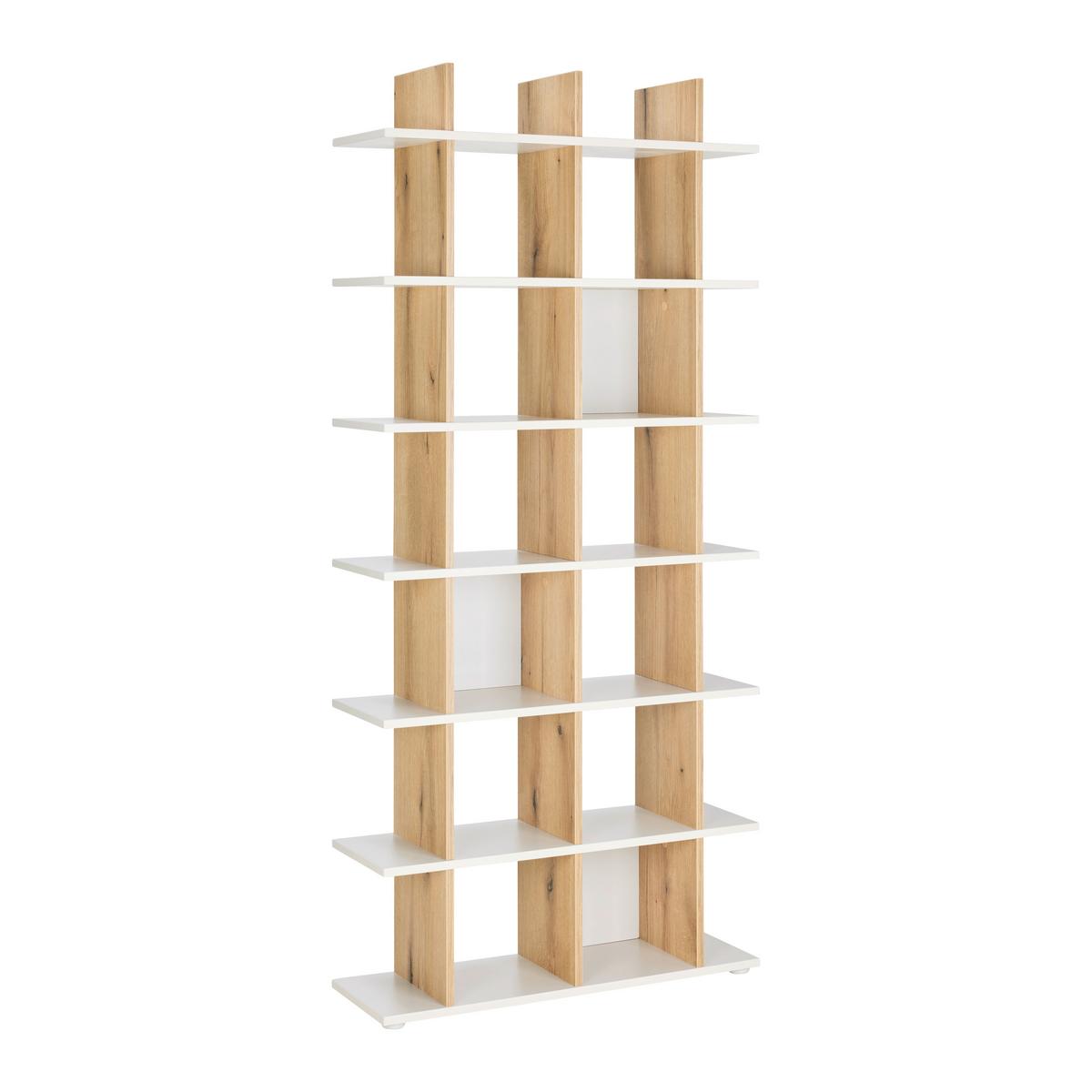 Regal Lotto Plus - kašmir/barve hrasta, Moderno, leseni material (79,8/175,2/25,5cm) - Mömax