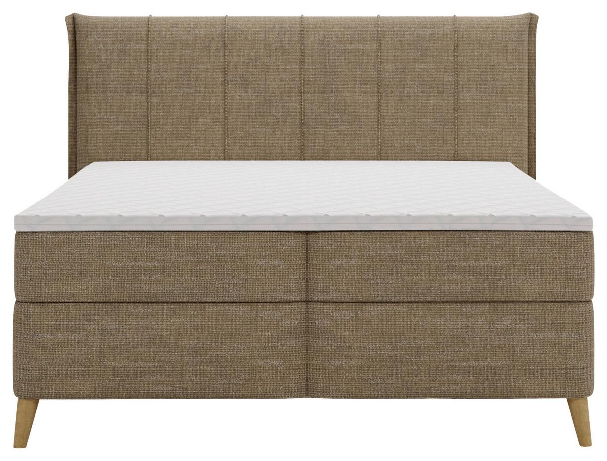 Boxbett Veloria Braun ca. 140x200cm - Beige/Schwarz, KONVENTIONELL, Textil/Metall (140/200cm) - Based