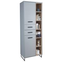 Magasszekrény Tunis - fekete/Sonoma tölgy, Natur, műanyag/faalapú anyag (65/185/38cm) - home24