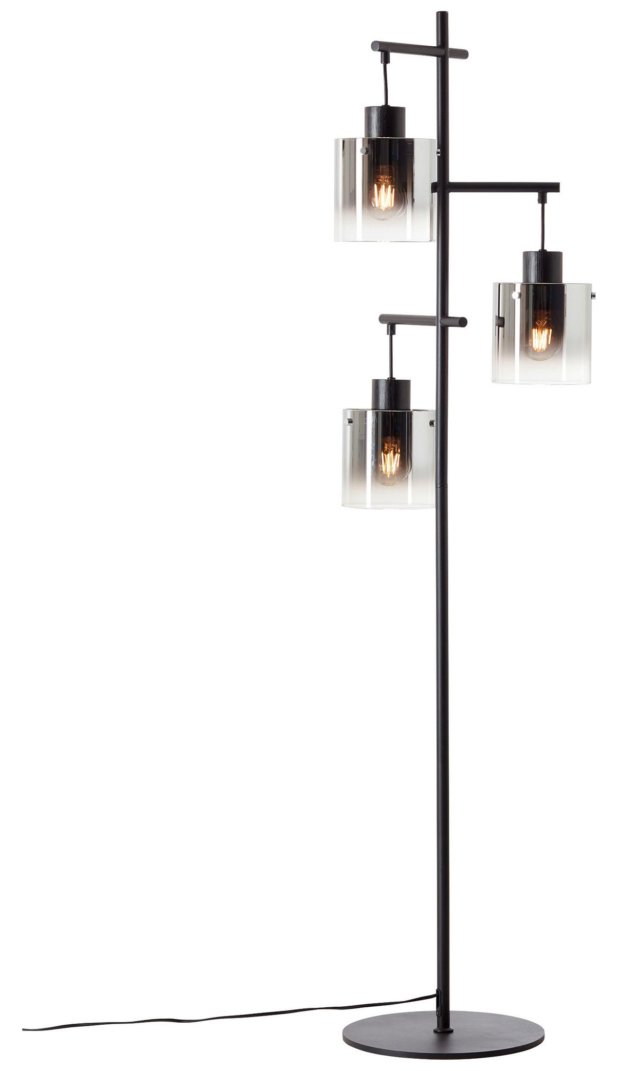 LAMPA STOJĄCA 93168/93 SIMONIS *DK* - czarny/szary, Design, metal/szkło (46/152cm) - Dieter Knoll