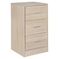 Nočna Omarica Olav - srebrne barve/barve hrasta, Konvencionalno, kovina/umetna masa (37/68/35cm) - MID.YOU