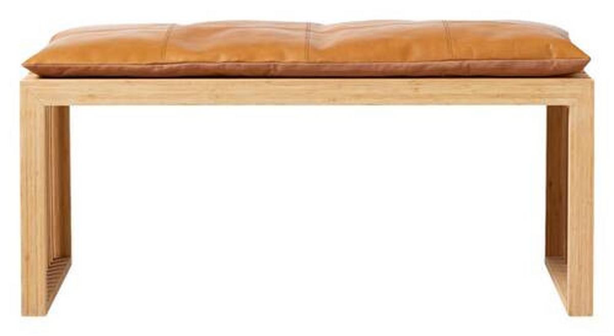Bankauflage Lederkissen - Braun, Design, Leder (104/3/35cm) - MID.YOU