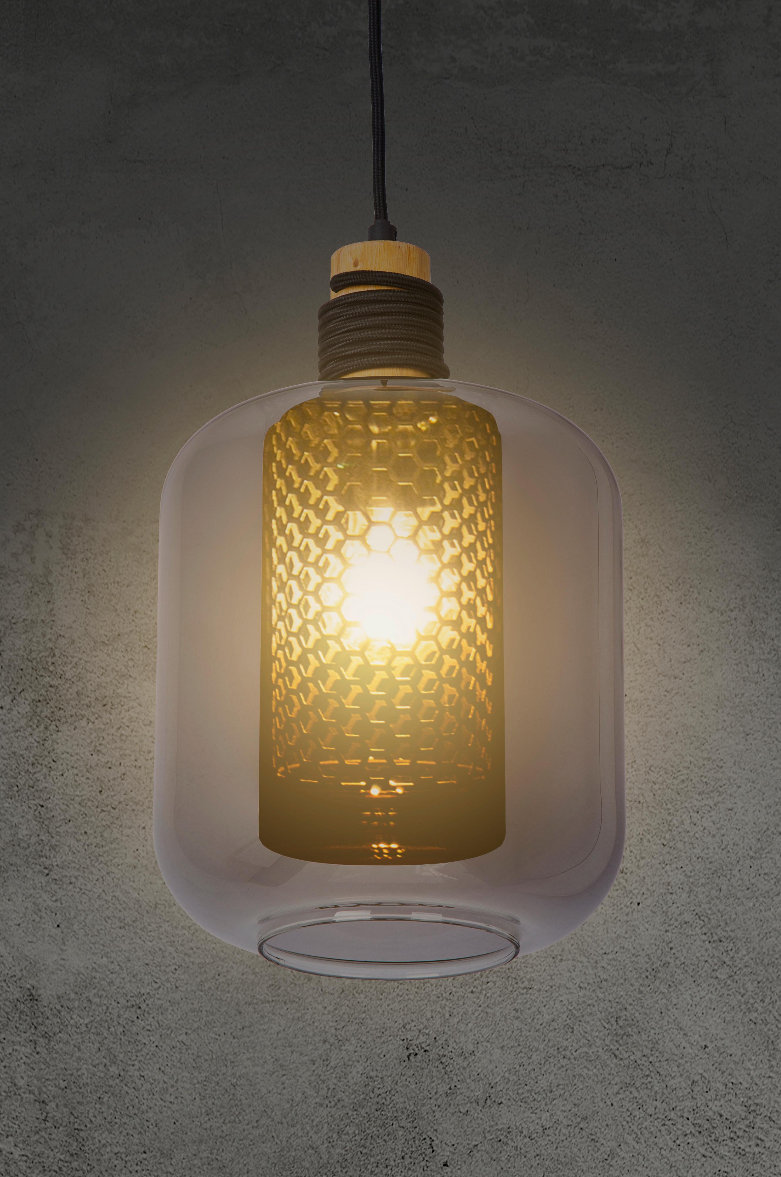 Viseča Svetilka Ando - siva, Design, steklo (20/20/30,5cm) - Globo