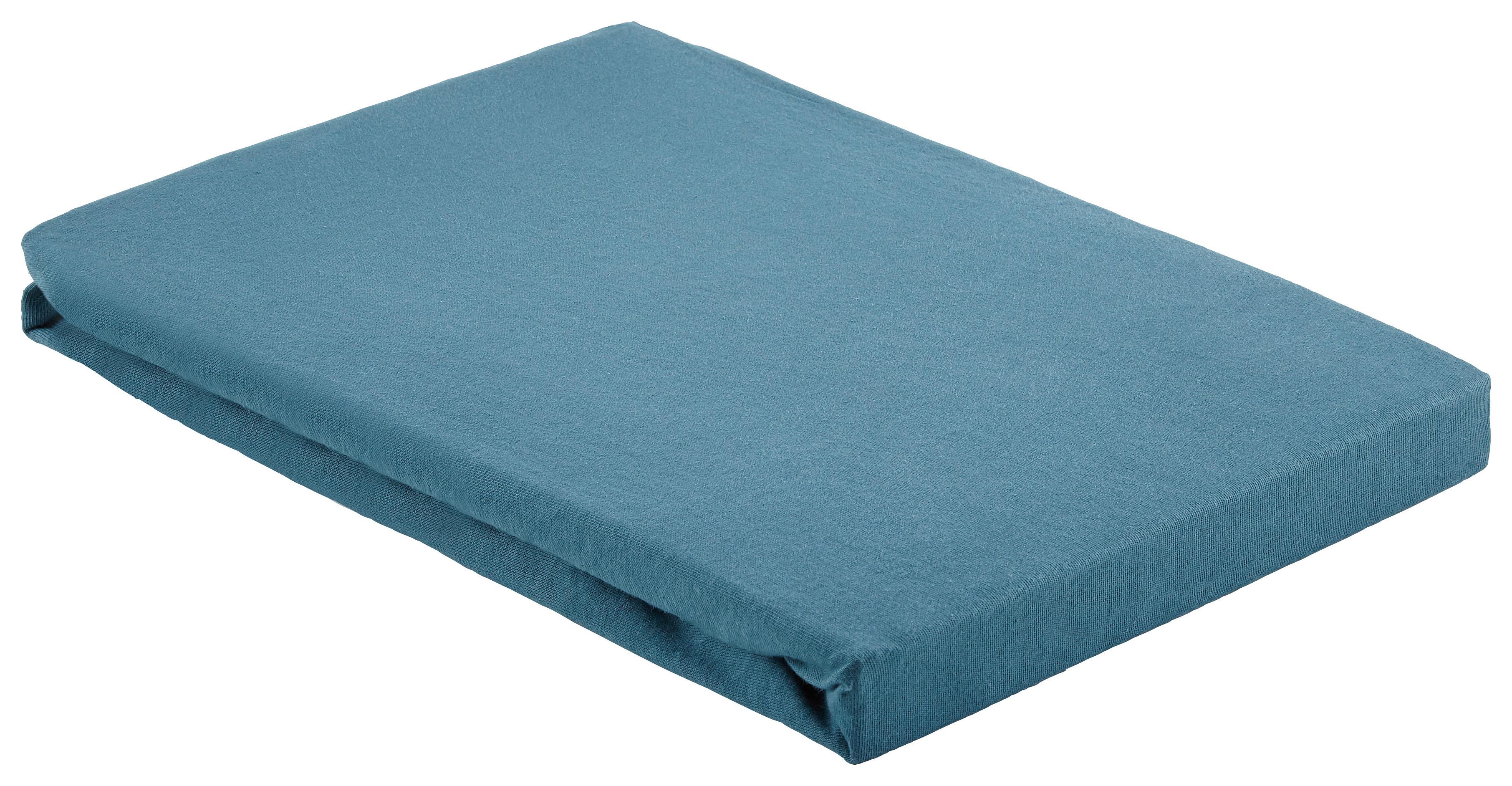 Cearșaf cu elastic Basic - albastru, textil (100/200cm) - Modern Living