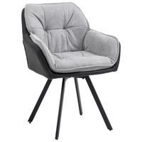KRZESŁO Z PODŁOKIETNIKAMI LUKAS - antracytowy/czarny, Design, metal/tkanina (61/89/62cm) - Novel