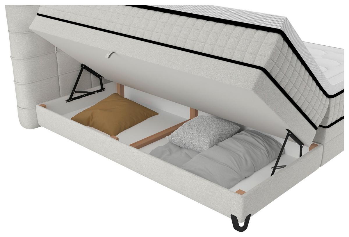 Boxspringbett Carmen C Beige ca. 180x200cm - Beige, Konventionell, Holz/Holzwerkstoff (180/200cm) - Premium Living
