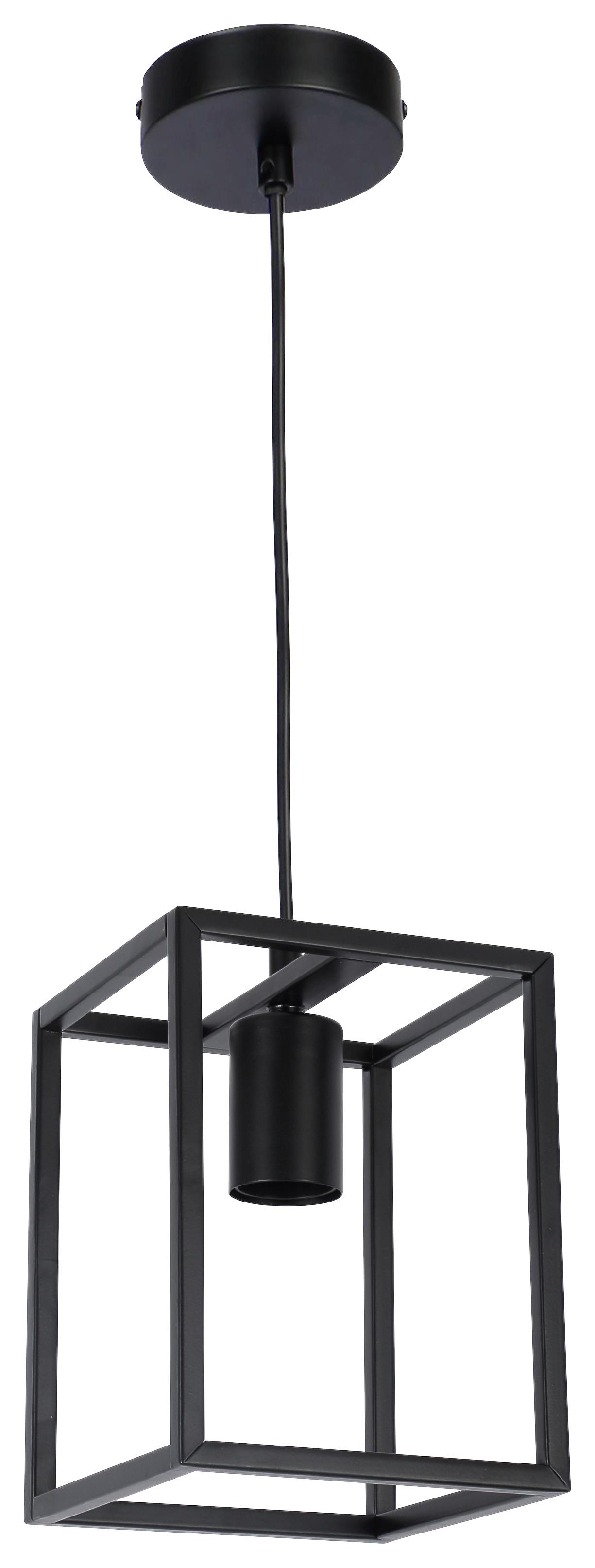 Hängeleuchte Qaudri max. 40 Watt - Schwarz, KONVENTIONELL, Metall (15/15/120cm) - Modern Living