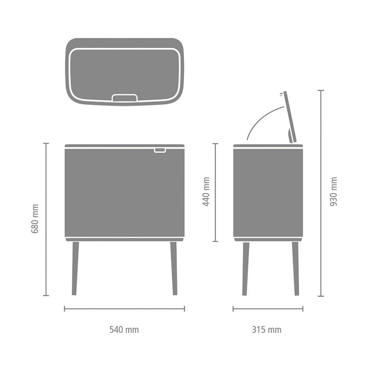 KOSZ NA ODPADY 313547 - biały, Design, tworzywo sztuczne/metal (54/68/31,5cm) - Brabantia