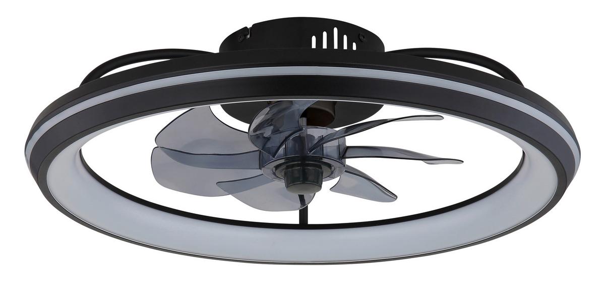 Ventilator de plafon 03643 - opal/negru, Design, plastic/metal (50/14cm) - Globo