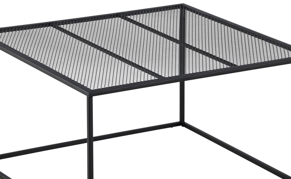 COUCHTISCH NETZ - Schwarz, Design, Metall (80/80/45cm) - Livetastic