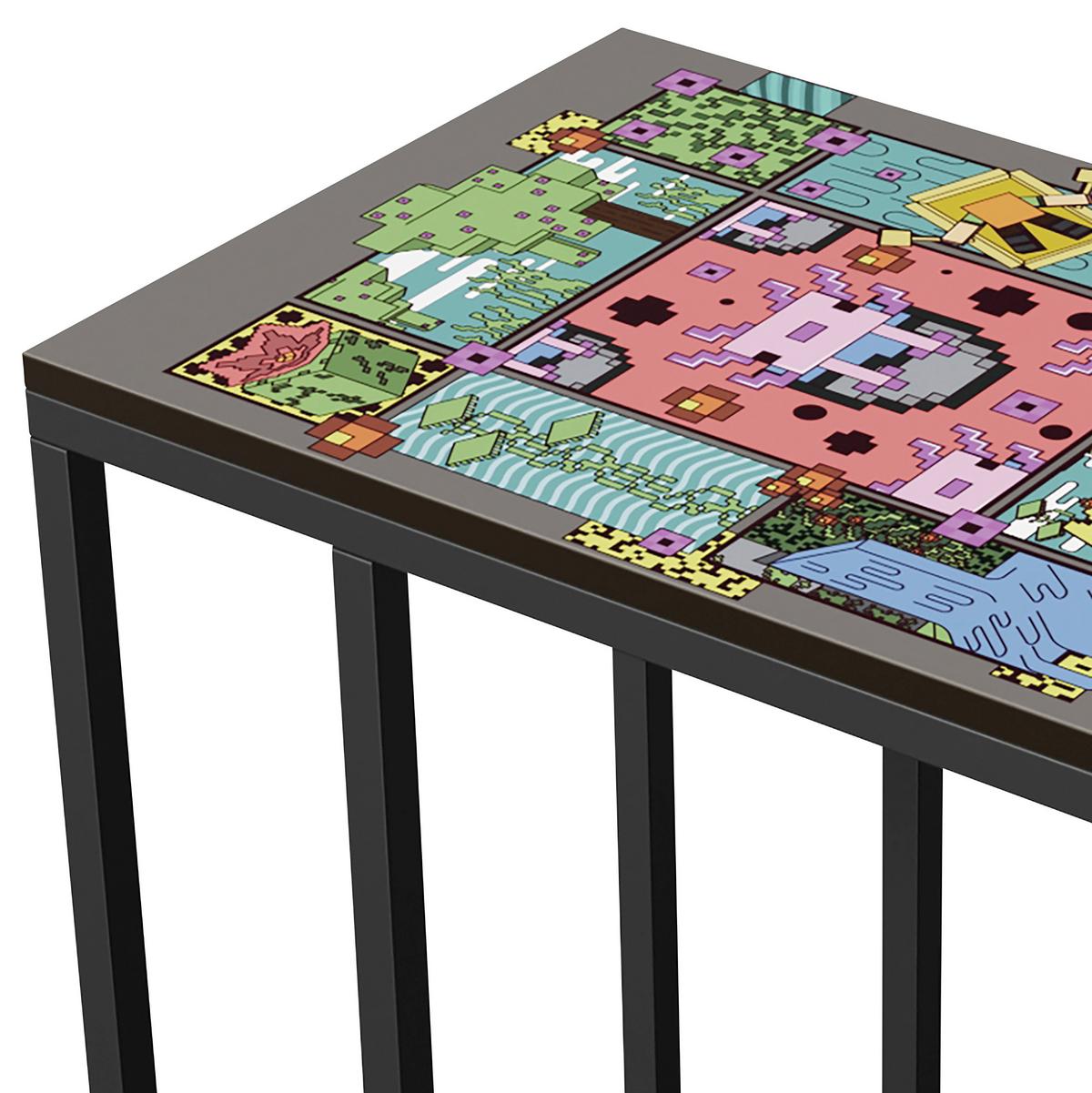 Beistelltisch Minecraft ca. 40x29x60 cm Schwarz - Schwarz, MODERN, Holzwerkstoff/Metall (40/29/60cm) - Minecraft