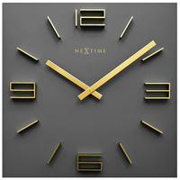 Wanduhr Gerald Grau/Goldfarben - Goldfarben/Grau, Basics, Holz (34,5/34,5/4cm) - Nextime