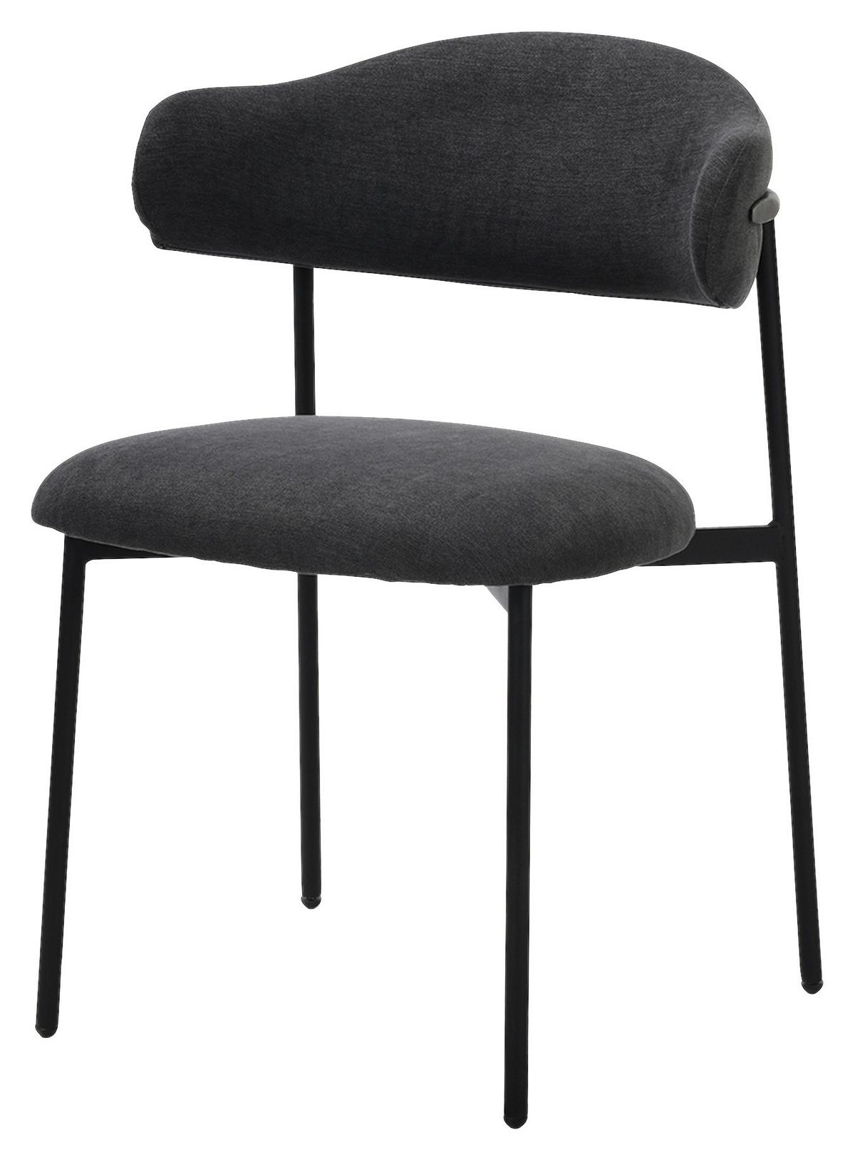 Stuhlset JERSEY Dunkelgrau, Webstoff - Dunkelgrau/Schwarz, Design, Textil/Metall (58/78/54,5cm) - MID.YOU
