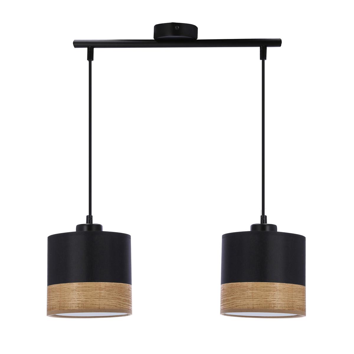 Viseća Svjetiljka Porto - boje hrasta/crna, Natur, metal/tekstil (48/15/115cm)