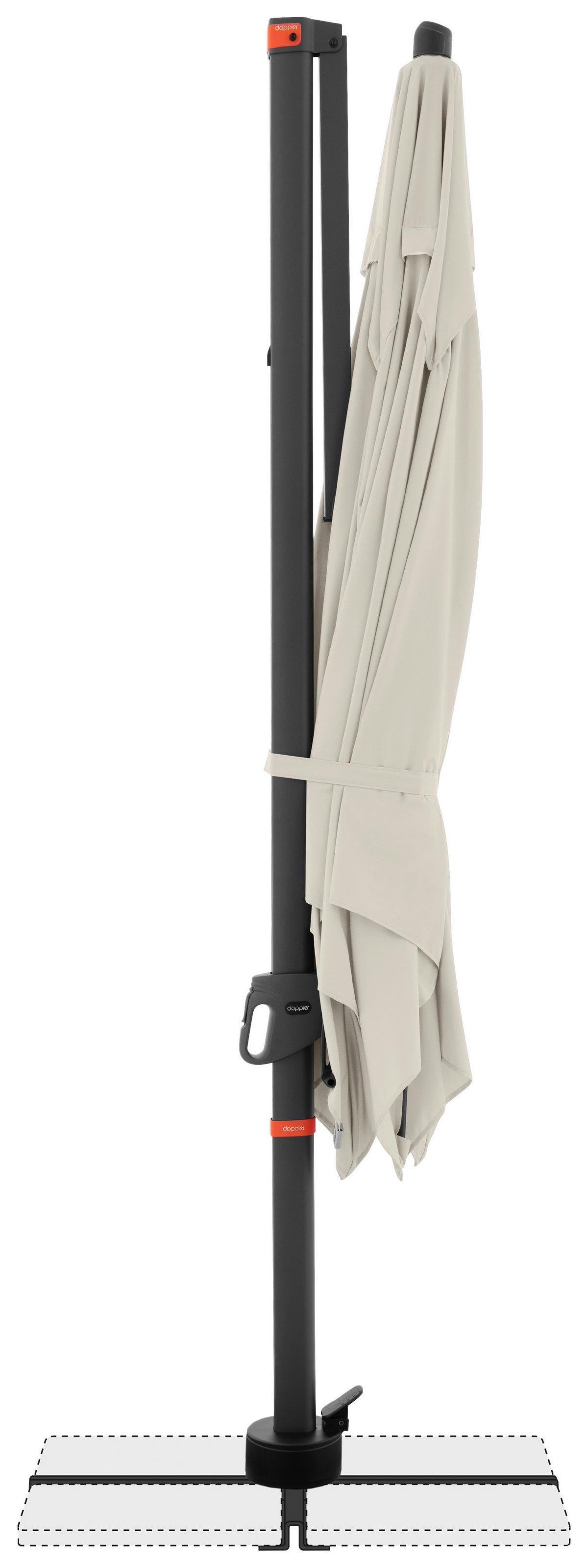 Ampelschirm Myzone Anthrazit/Naturfarben ca.280cm - Anthrazit/Naturfarben, Basics, Textil/Metall (280/280cm) - Doppler