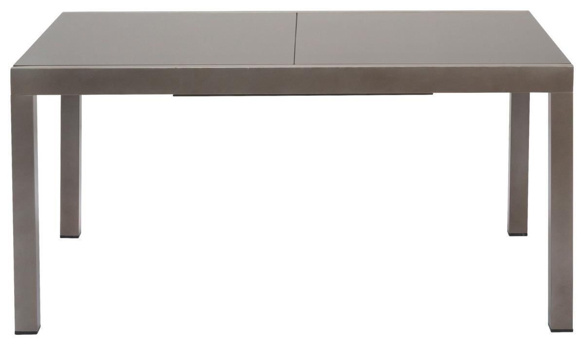 GARTENTISCH SEMI AUSZIEHTISCH - Braun, MODERN, Glas/Metall (150/89,5/75,5cm) - Gardenson