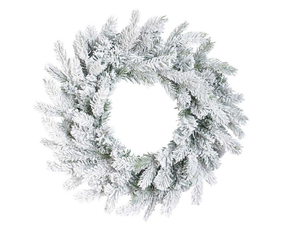 Coroană Grandis cca. 50 cm - alb/verde, Konventionell, plastic/metal (50/8cm) - Mömax