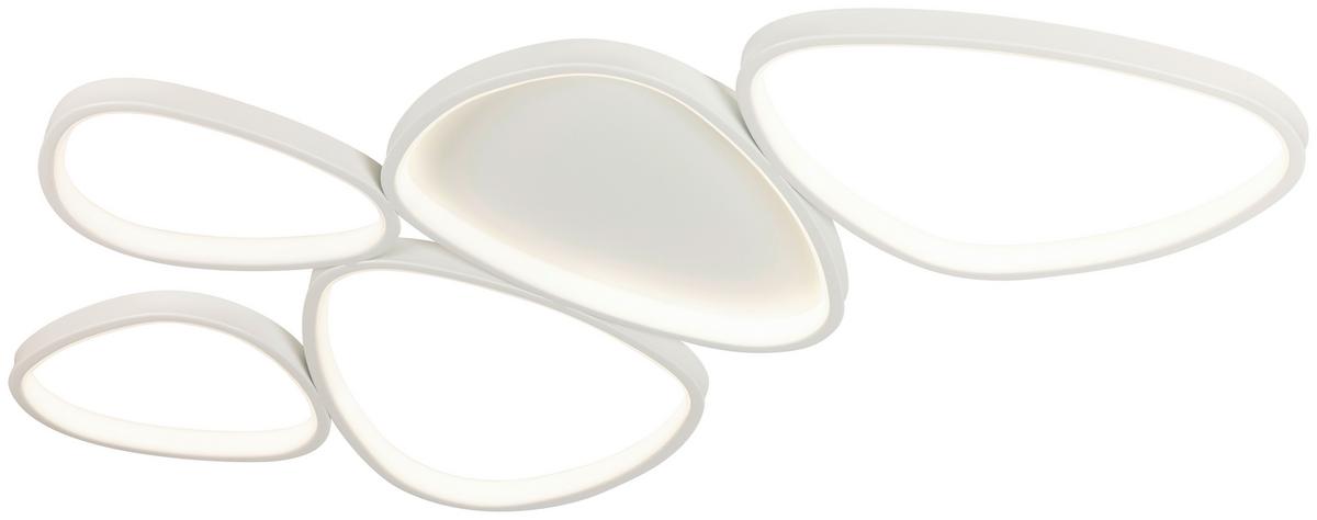 Plafonieră cu LED Whiti - alb, Modern, plastic/metal (109/55/5.2cm) - Mömax
