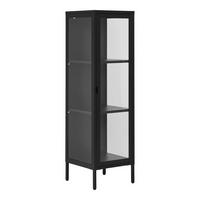 Vitrine Brisbane Schwarz - Transparent/Schwarz, Design, Glas/Metall (35/140/40cm) - MID.YOU