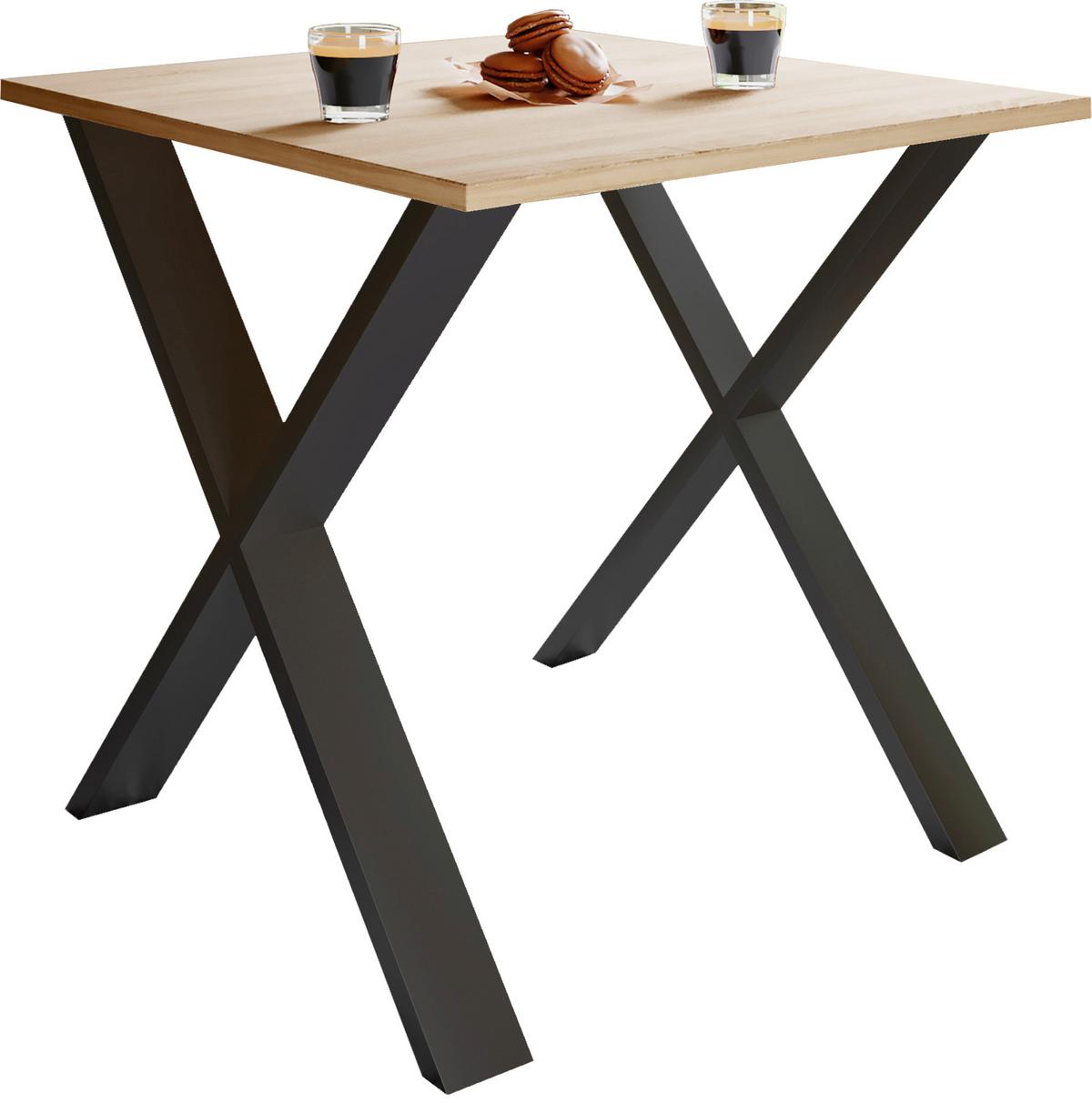 ESSTISCH XONA - Honigeiche/Schwarz, Basics, Holzwerkstoff (80/80/76cm) - MID.YOU