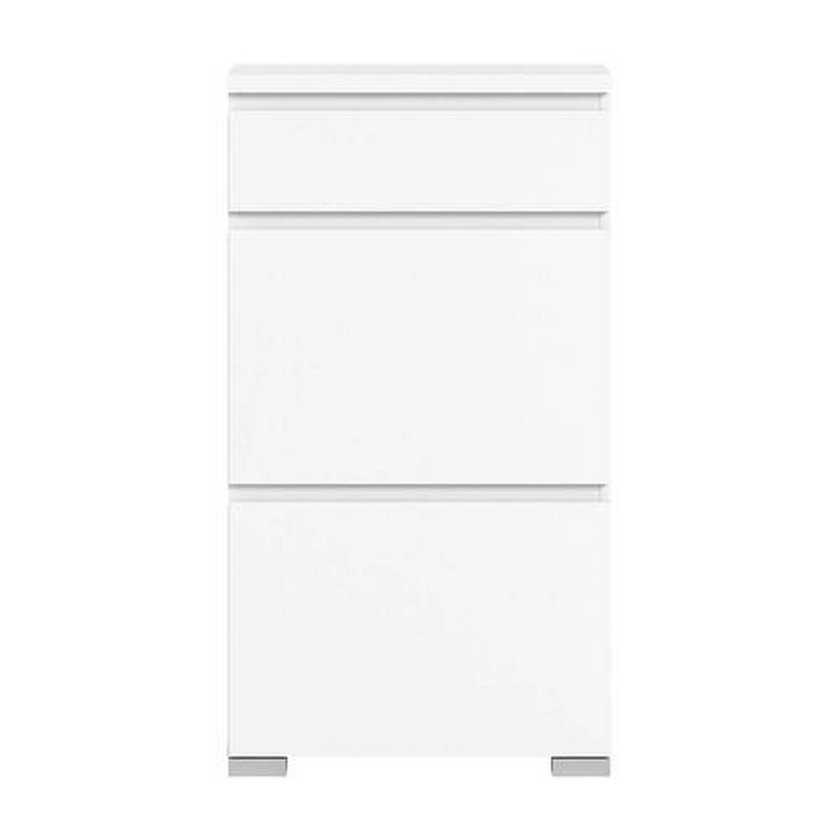 Schuhschrank Shoelove Weiß - Silberfarben/Weiß, MODERN, Holzwerkstoff (60/109/27cm)