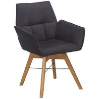 KRZESŁO Z PODŁOKIETNIKAMI BARBADOS - kolor dębowy/czarny, Design, drewno/tkanina (61/87/63cm) - Waldwelt