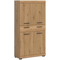Midischrank Scout Eiche Artisan - Schwarz/Eiche Artisan, Trend, Holzwerkstoff/Kunststoff (74/141/31cm) - MID.YOU