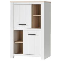 Komoda Elara - hrast Bianco/bijela, Moderno, drvni materijal/metal (86,7/147,1/42,2cm) - Modern Living