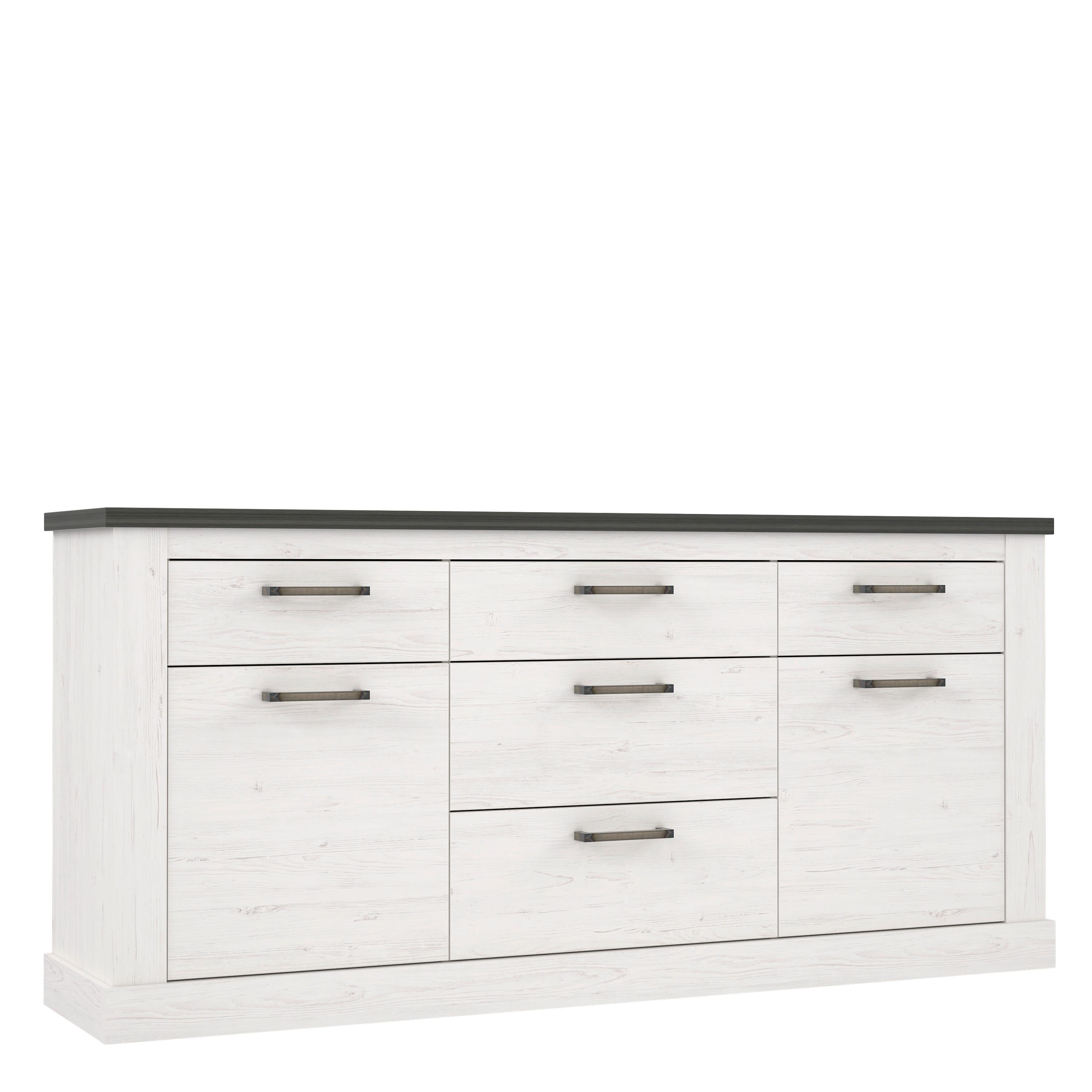 Komoda Montreal - bijela/boje pinije, Konvencionalno, drvni materijal/metal (185,4/86,6/41,4cm) - Premium Living
