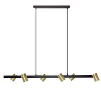 Hängeleuchte Lp-731/6p Gold _ Snow 6 - Schwarz, Design, Metall (115/45/150cm)