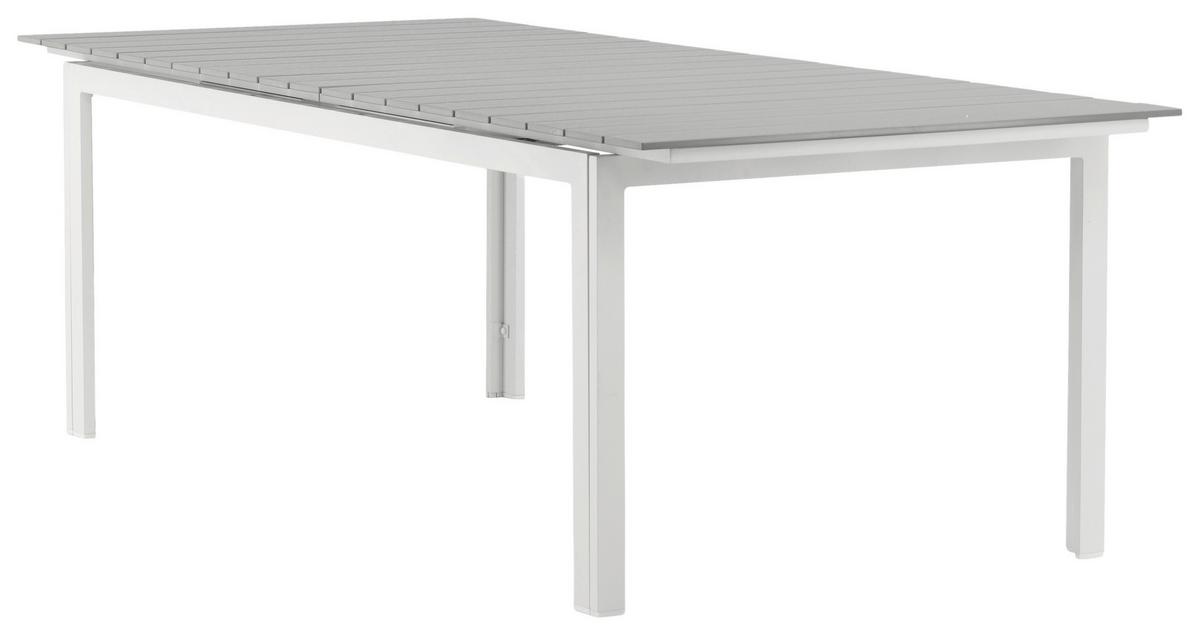 GARTENTISCH LEVELS - Weiß/Grau, KONVENTIONELL, Metall (229/100/75cm) - Gardenson