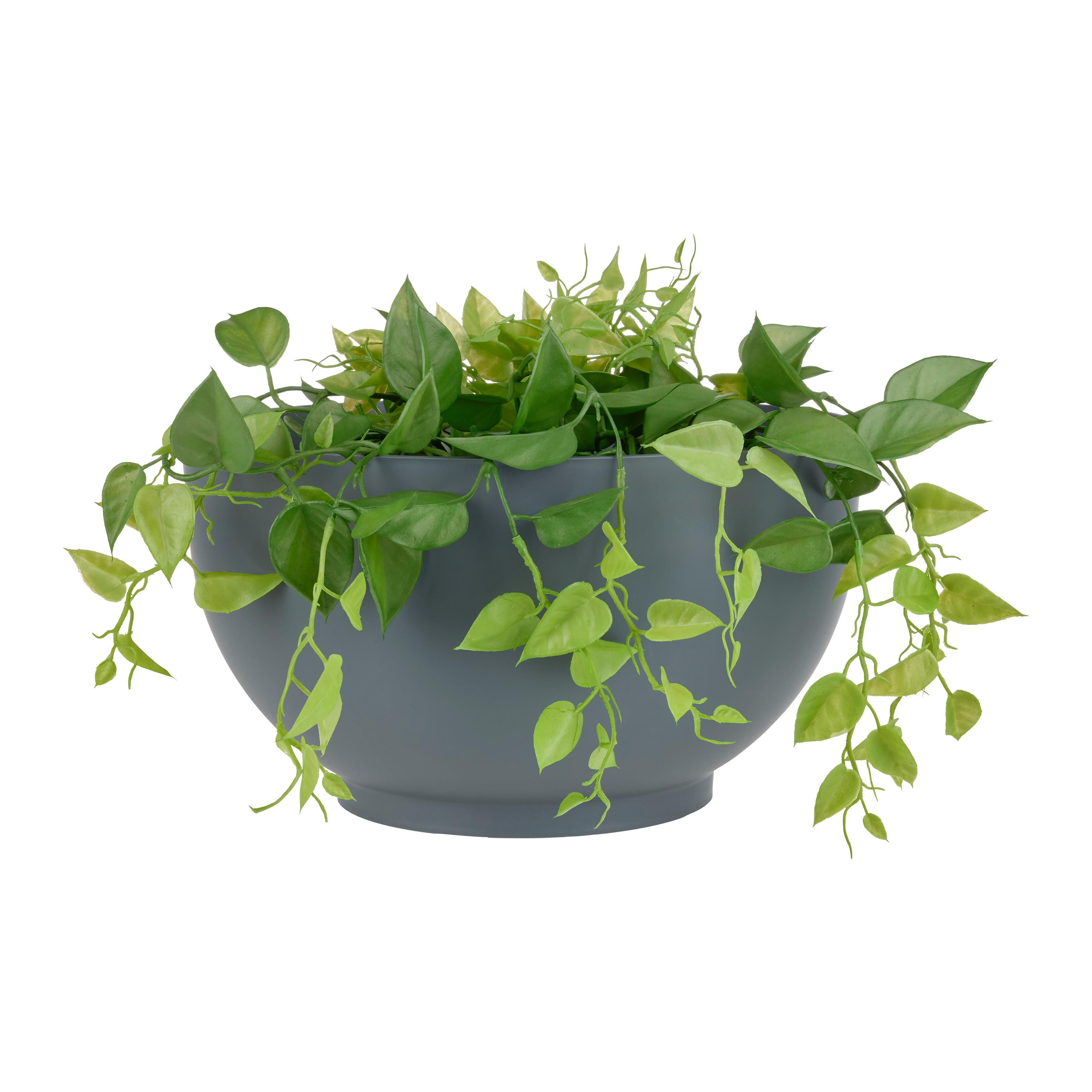 Übertopf Siena Anthrazit Ø ca. 39cm - Anthrazit, KONVENTIONELL, Kunststoff (39,0/21,6cm) - Mömax