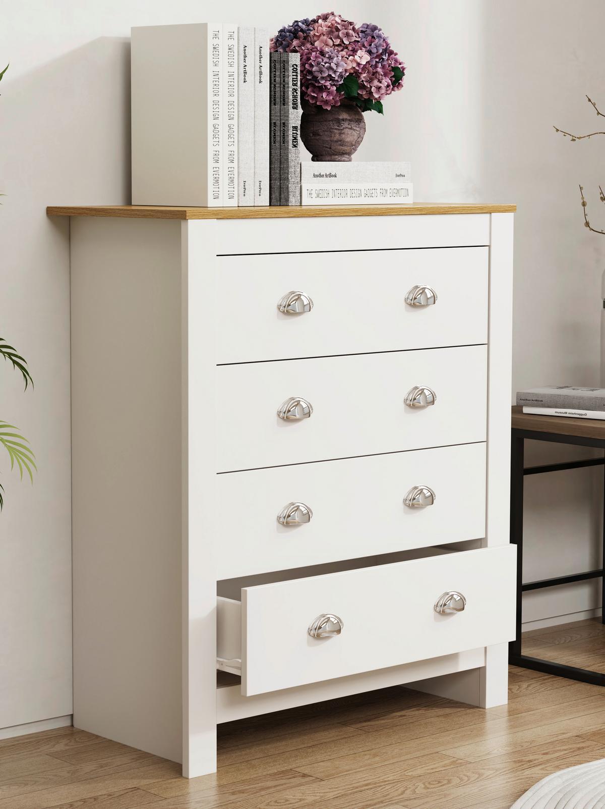 KOMMODE BALUSA XL - Honigeiche/Weiss, Lifestyle, Holzwerkstoff/Metall (79/95/39,5cm) - MID.YOU