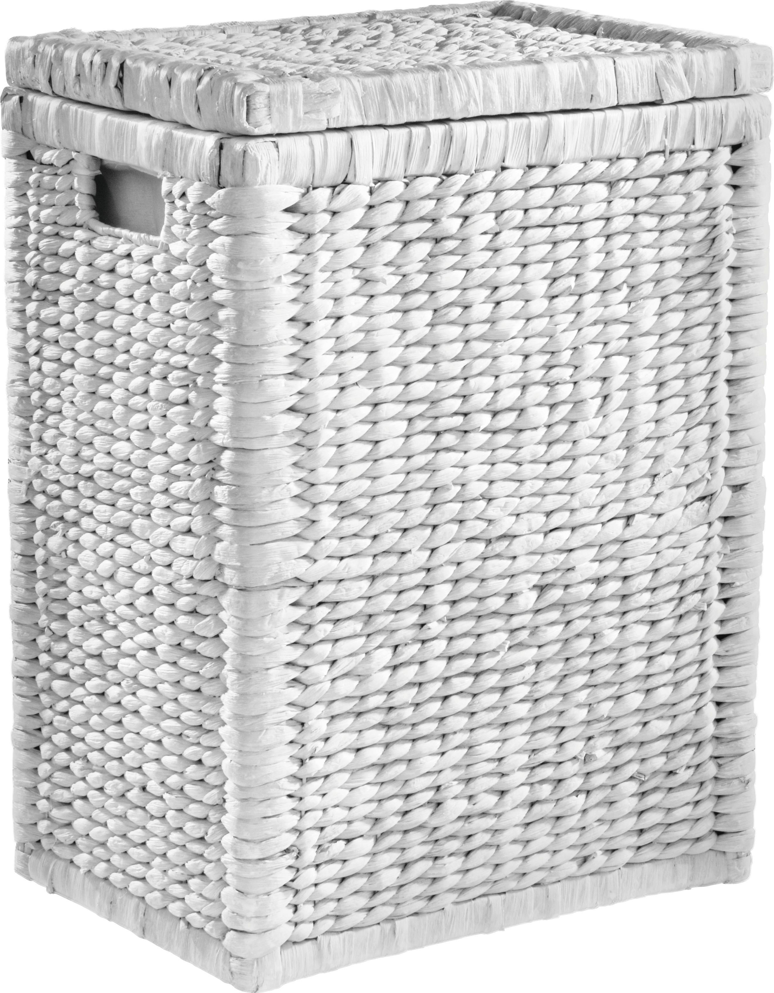 Ruháskosár Tobi - fehér, Romantik / Landhaus, természetes anyagok/fa (44/58/32cm) - Zandiara