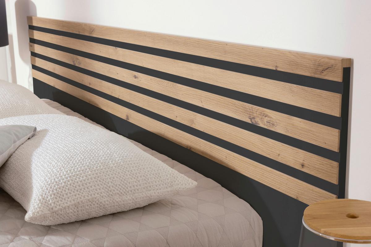 Bettanlage Lamella ca. 180x200 cm Grau/Eiche Artisan - Eiche Artisan/Grau, MODERN, Holzwerkstoff (180/200cm) - Rauch Möbel